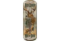 RIVERS EDGE THERMOMETER "BUCK COUNTRY-RAIN OR SHINE"