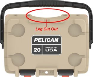 Pelican Coolers Im 20 Quart Elite Tan/Orange Leg Cut Out