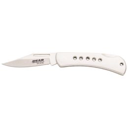 BEAR AND SON LOCKBACK KNIFE W/ DESIGNER HOLES STAINLESS STEEL 2 3/4 IN.