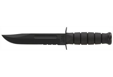 KA-BAR FIGHTING/UTILITY KNIFE 7" SERR W/PLASTIC SHEATH BLACK