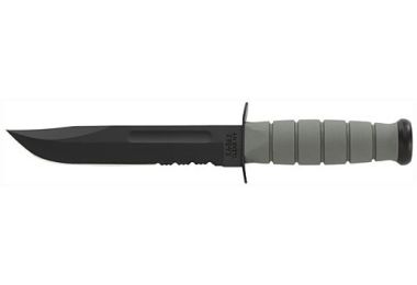 KA-BAR FIGHTING/UTILITY KNIFE 7" SERR W/PLASTIC STH. F-GREEN